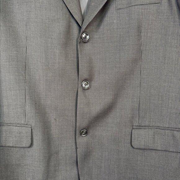 Naldini Mens Hand-Tailored Black Wool Blazer Super 120s Two-Button Size 42R - Picture 3 of 9